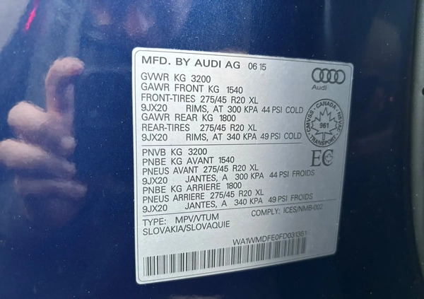 Audi Q7 cena 61500 przebieg: 310000, rok produkcji 2015 z Lublin małe 667